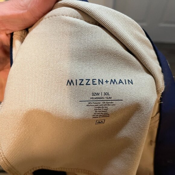 NWT Mizzen+Main Men's tan performance Slim Fit golf Pants 32 X 30 NEW - Picture 5 of 7